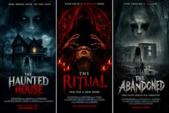 create a dark, creepy and professional horror poster