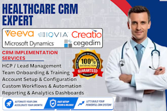 setup healthcare crm pitcher cegedim veeva iqvia sap creatio microsoft dynamics