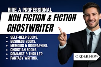 ghostwrite fiction, nonfiction, romance, motivation, memoir, selfhelp cook ebook