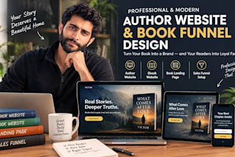 design author book website, ebook website book landing page, and sales funnel