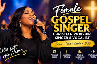 be female gospel singer christian worship singer vocalist demo lead choir bvg