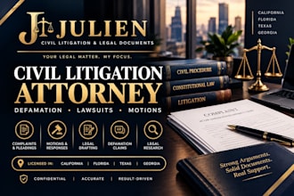 be your california civil litigation attorney for defamation lawsuits and motions
