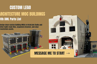 design custom lego architecture buildings lego moc building with XML parts list