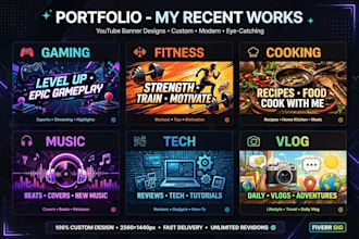 design youtube banner, logo and channel art
