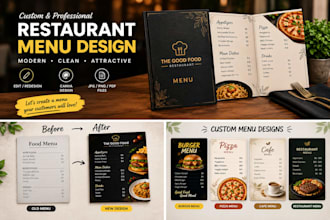 design, edit, or redesign restaurant food menus in canva