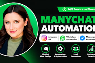 design manychat chatbot flows for instagram whatsapp messenger