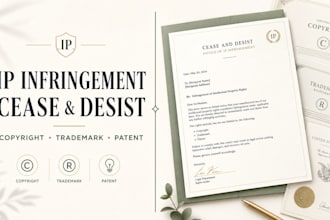draft a copyright, trademark, or patent infringement cease and desist