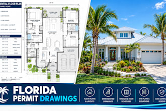 design florida permit residential house plans construction drawings floor plans