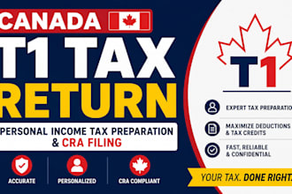 prepare and file canada t1 personal income tax return and cra tax filing