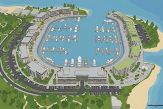 design yacht marina, harbor master plan and waterfront development