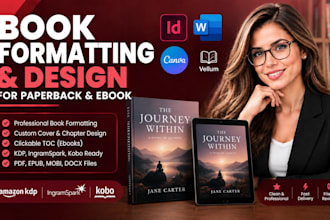 do book formatting and book design for paperback and ebook