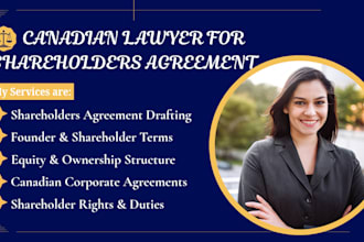 draft a shareholders agreement for your canadian corporation