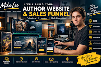 build book author website, author sales funnel, and author landing page