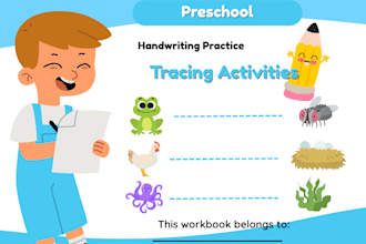 design a preschool handwriting tracing practice workbook