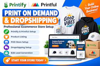 setup print on demand b2bleads printify seller printiful dropshipping ecommerce