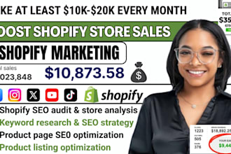 do shopify SEO audit, boost shopify store sales, shopify dropshipping marketing