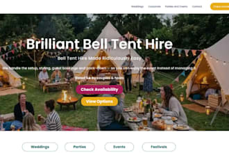 design wix bell tent rental website balloon backdrop event rental website