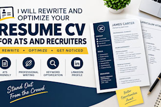 rewrite and optimize your resume CV for ats and recruiter