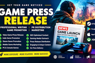 write game press release video game PR distribution indie game promotion
