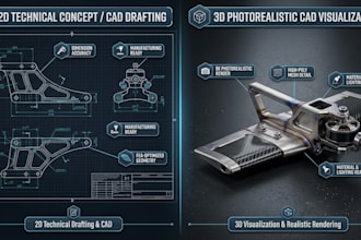 design aerospace part, uav, aircraft and drone components with 3d rendering
