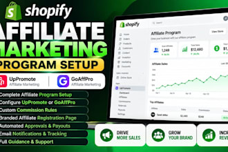 setup shopify affiliate marketing program uppromote goaffpro