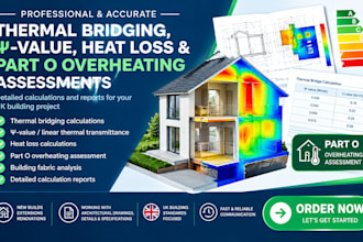 provide thermal bridging, psi values, heat loss reports and part o overheating