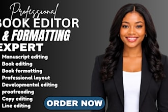 developmental , proofread, book editing, publish manuscript line editing