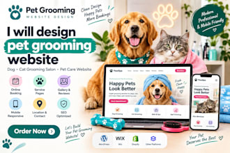 pet grooming website design dog cat grooming salon pet care website designer