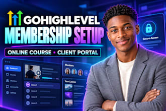 build gohighlevel membership site, online course and client portal