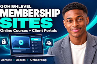 build gohighlevel membership site, online course and client portal