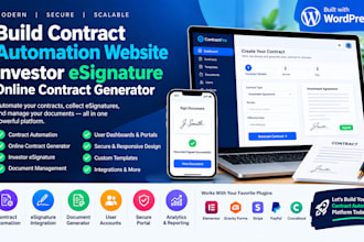 build contract automation website investor esignature online contract generator