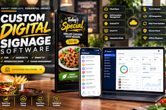 develop custom digital signage software cms kiosk and smart TV app