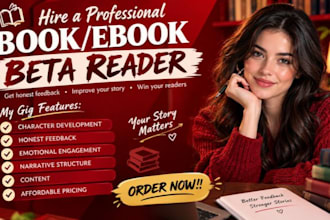 beta read self help, motivational book, romance book with actionable feedback