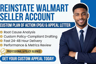 reinstate walmart suspension appeal letter poa within 24hours
