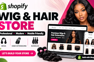 design a professional shopify wig and hair extension store