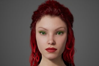 model and rig animated 3d metahuman character for cc4, iclone, blender for games