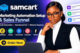 do marketing automation setup,samcart,sales funnel email automation ,abandoned