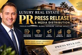 create luxury real estate PR and property press release distribution USA