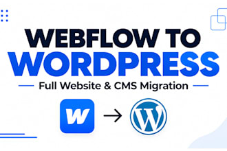 convert webflow to wordpress or migrate webflow website