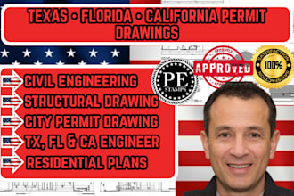 do city permit drawings civil structural engineering in texas florida california