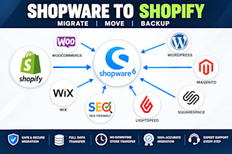 migrate move backup shopware 5 to shopware 6 shopify wordpress wix website