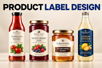 design product labels, bottle labels and custom packaging label designs