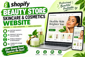 design a stunning shopify beauty, skincare and cosmetics store
