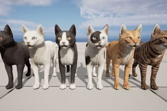 create 3d animal model, pet, creature with realistic fur, xgen hair and texture