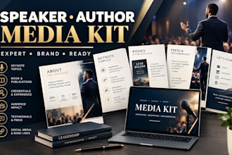 create stunning speaker one sheet, speaker kit, press kit, media kit, epk design