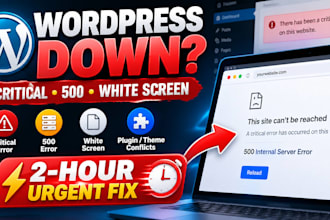 fix wordpress issues, critical errors, 500 errors and white screen fast