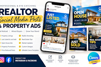 design realtor social media posts and property ads