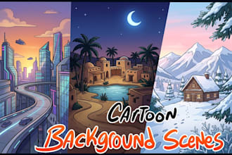 draw cartoon style background art for you
