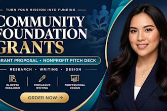 research community foundation grants write proposal design nonprofit pitch deck