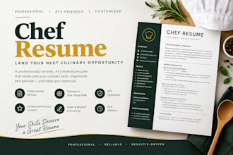 create professional recipes, menus and meal plans as a chef